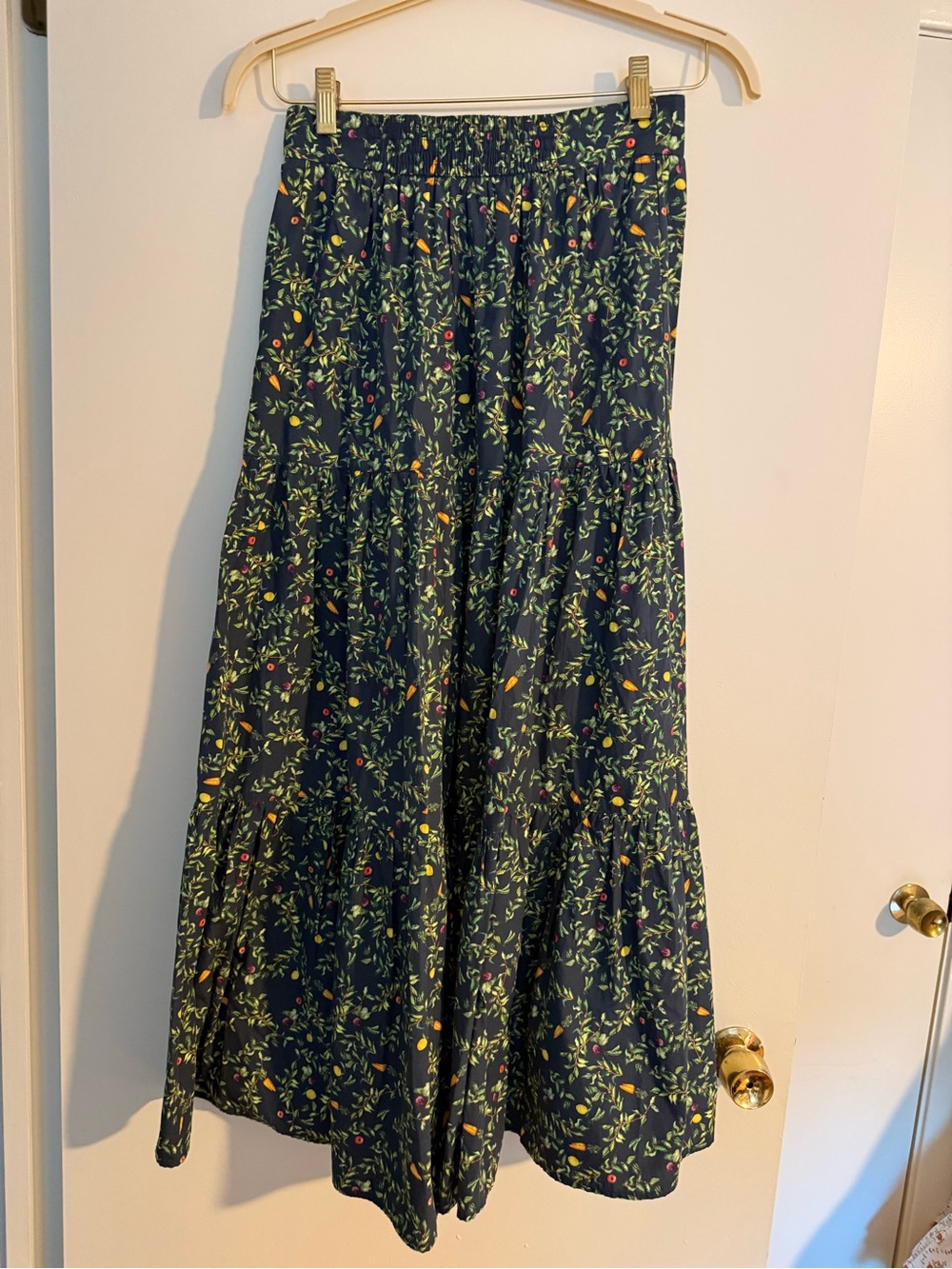 Hill House Navy Floral Tiered Maxi Nap Skirt